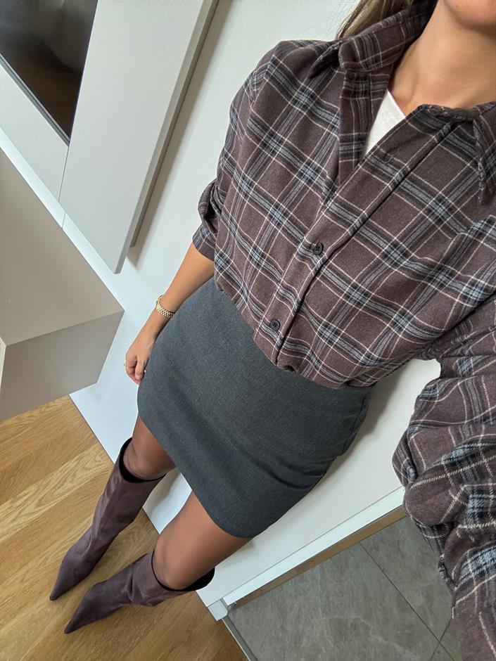 Meloni Ekose Gömlek - Kahve