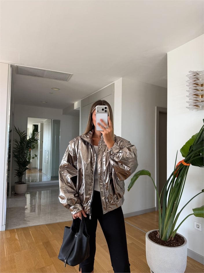 Metalik Bomber Ceket