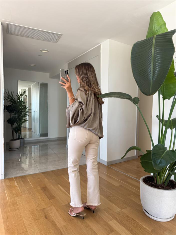 Mia Flare Kesim Jean - Bej