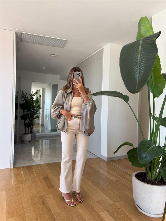 Mia Flare Kesim Jean - Bej