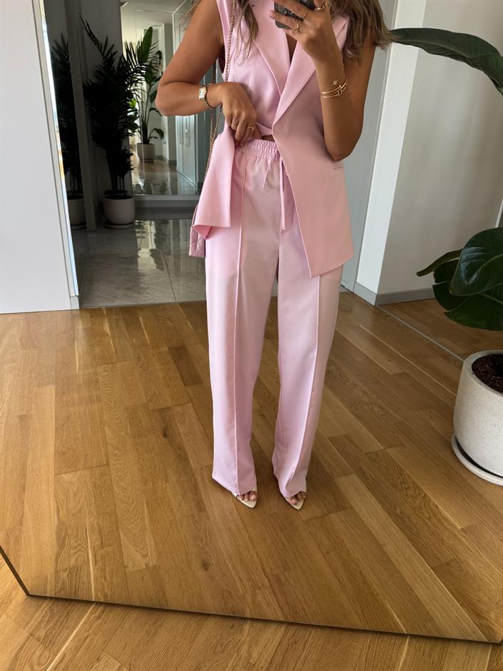 Mia Premium Yelek Pantolon Takım - Pembe