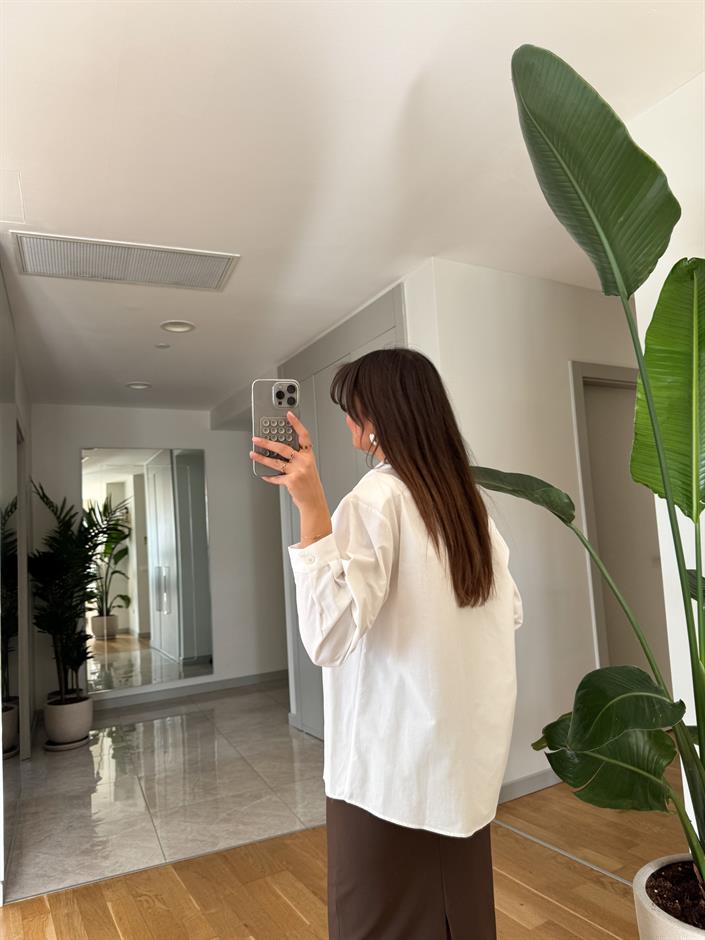 Mika Vatkalı Premium Gömlek-Beyaz