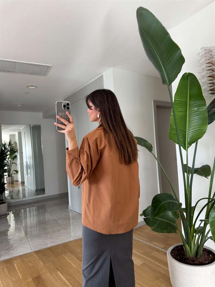 Mika Vatkalı Premium Gömlek-Camel