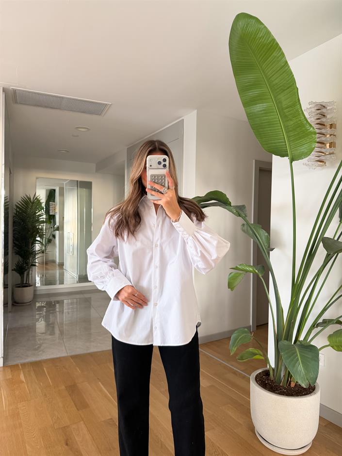 Mila Poplin Gömlek - Beyaz