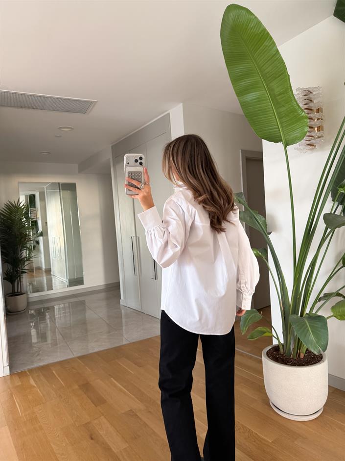 Mila Poplin Gömlek - Beyaz