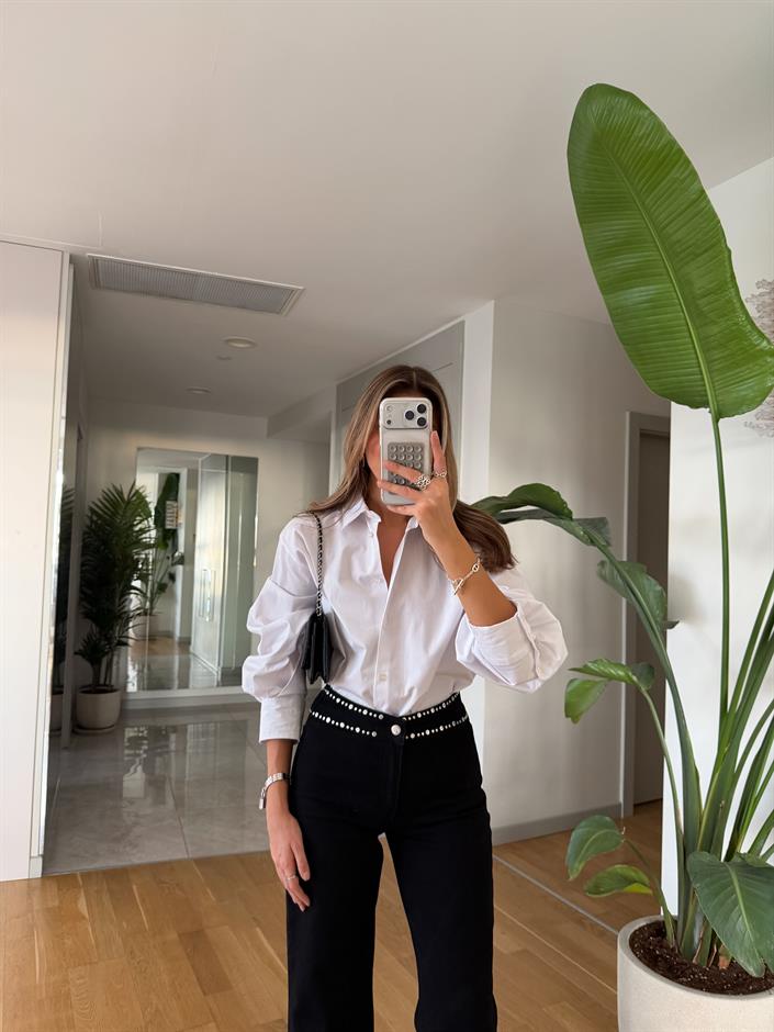 Mila Poplin Gömlek - Beyaz