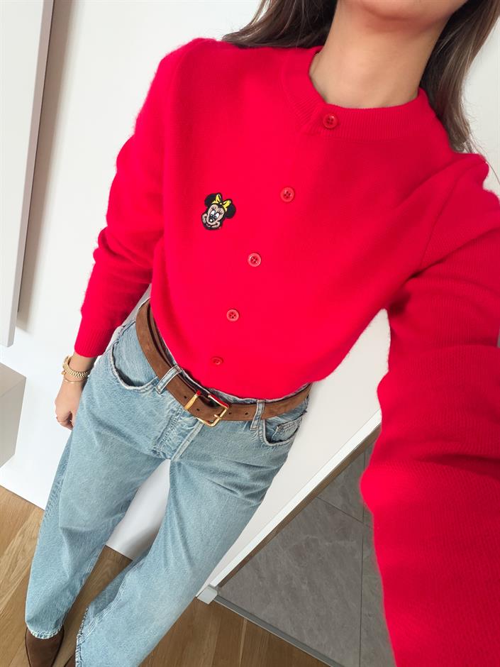 Minnie Mouse Hırka - Kırmızı 