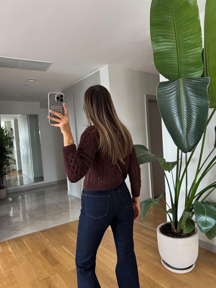 Mng Kahve Örgü Hırka