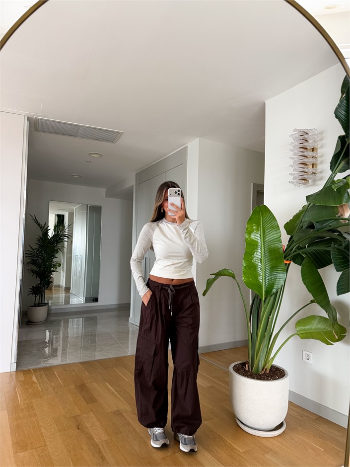 Mona Kargo Cepli Pantolon - Kahve