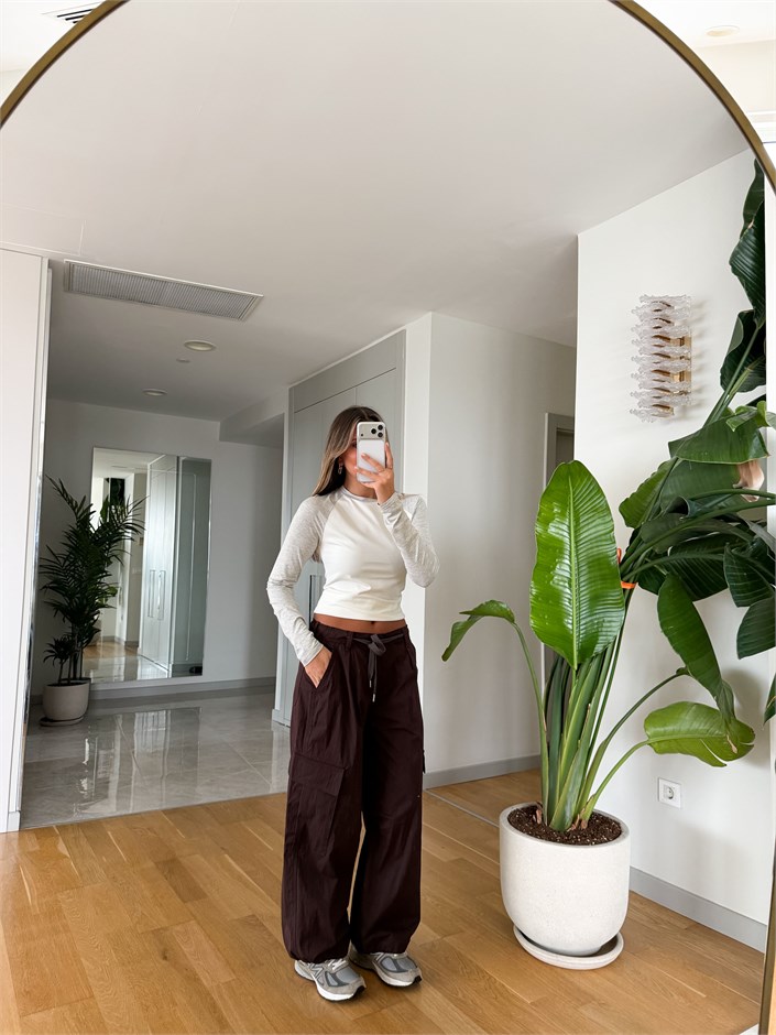 Mona Kargo Cepli Pantolon - Kahve