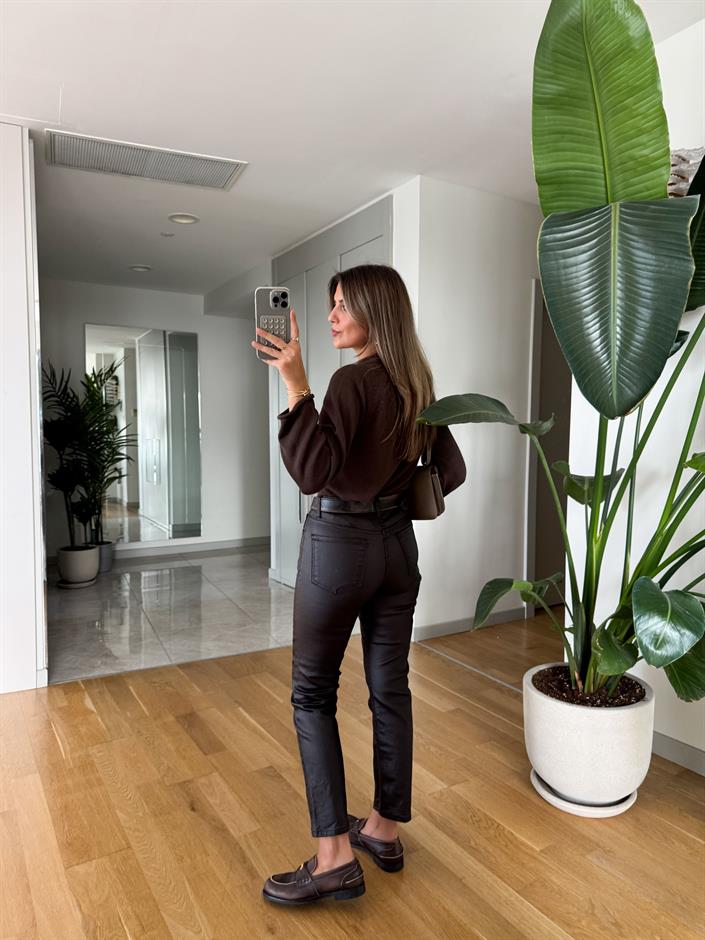 Mumlu Kahve Pantolon