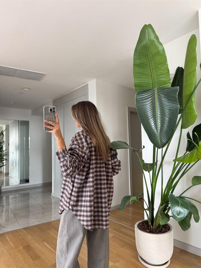 Nouns Kareli Gömlek - Bordo