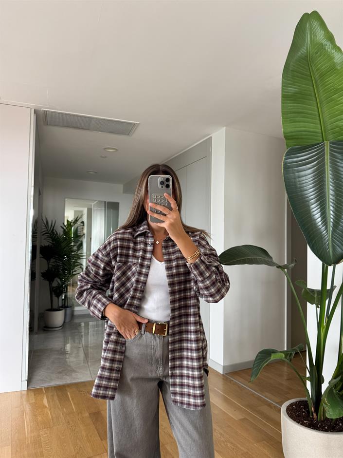 Nouns Kareli Gömlek - Bordo