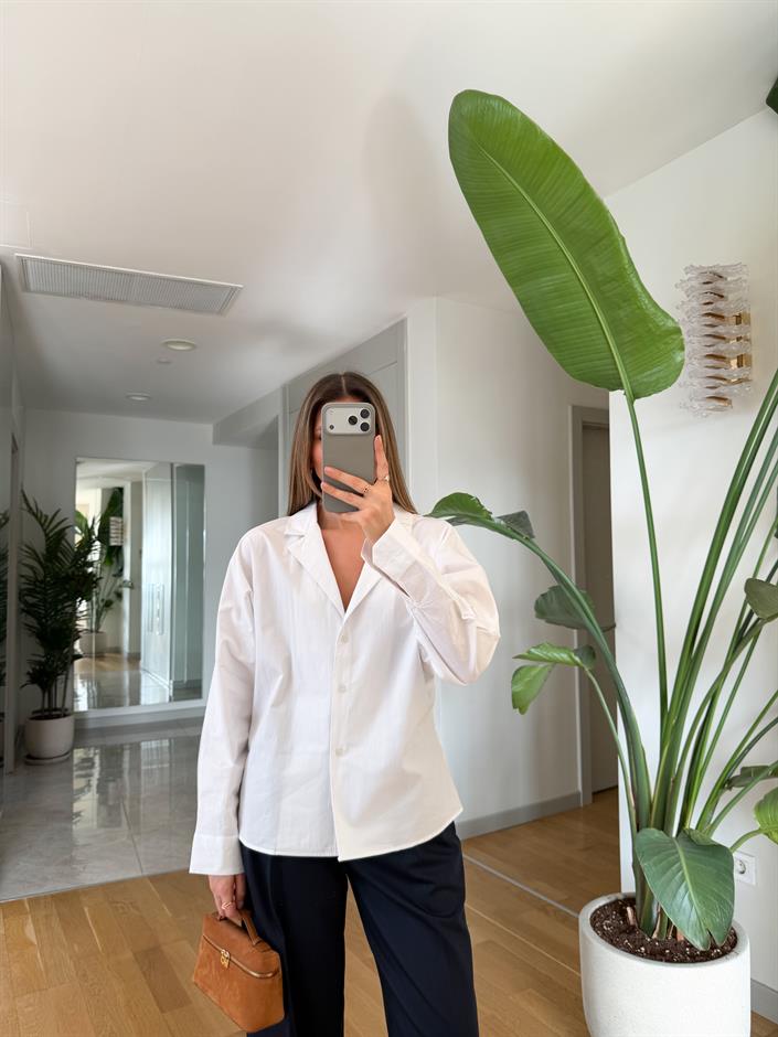 Oclus Poplin Gömlek - Beyaz