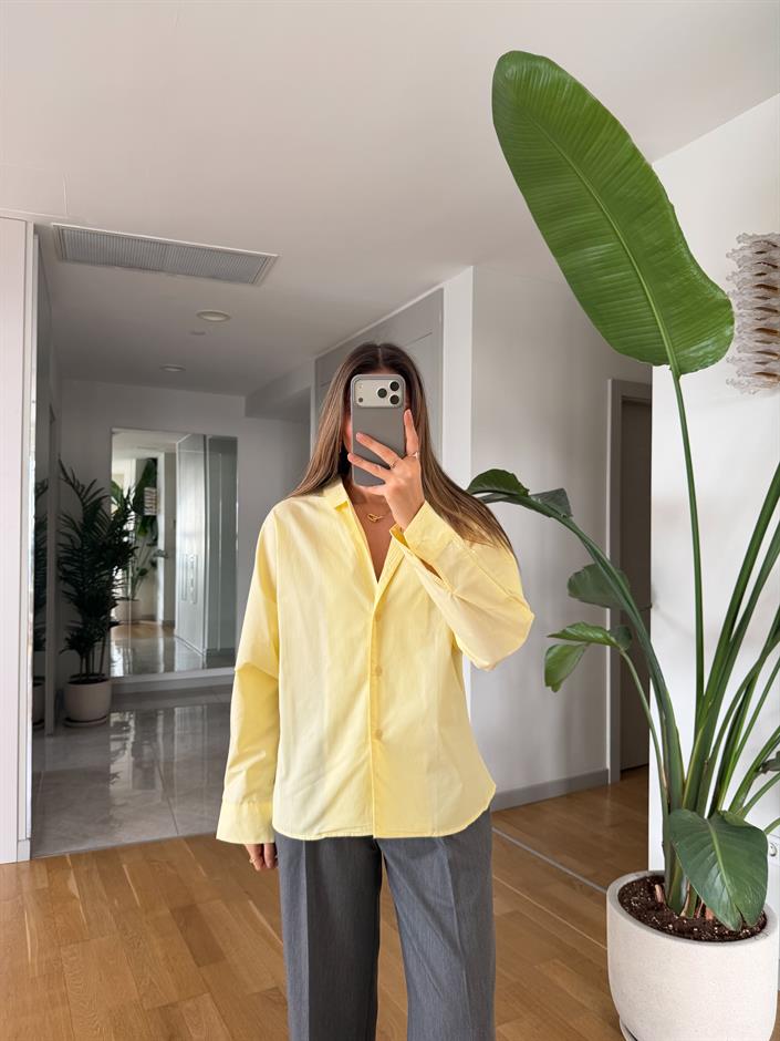 Oclus Poplin Gömlek - Sarı 