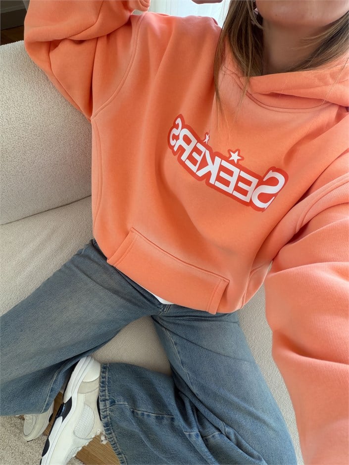 Orange Baskılı Sweatshirt 