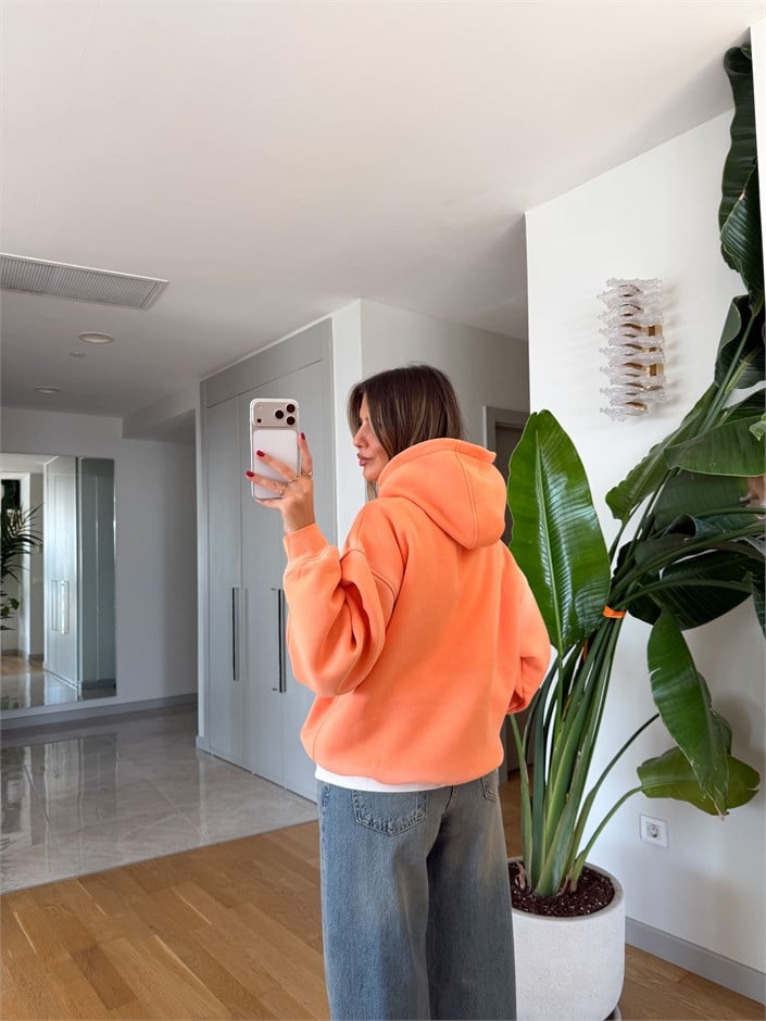 Orange Baskılı Sweatshirt 