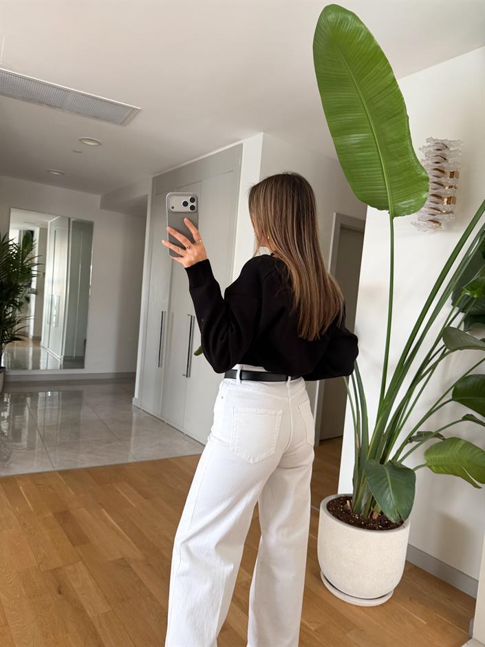 Page İkili V Yaka Triko - Siyah 