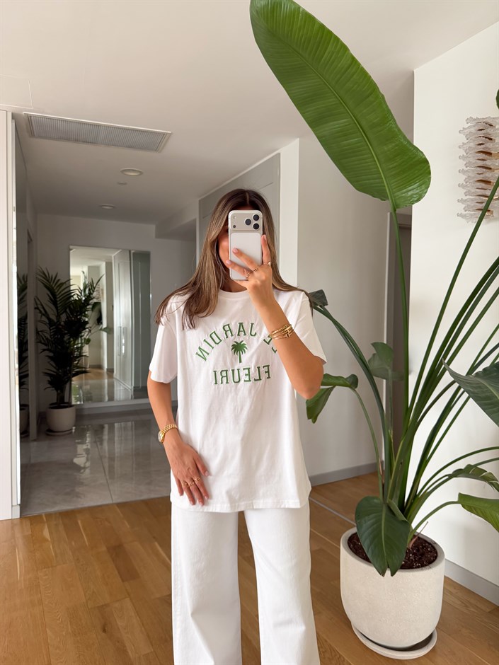Palmiye T-shirt - Beyaz