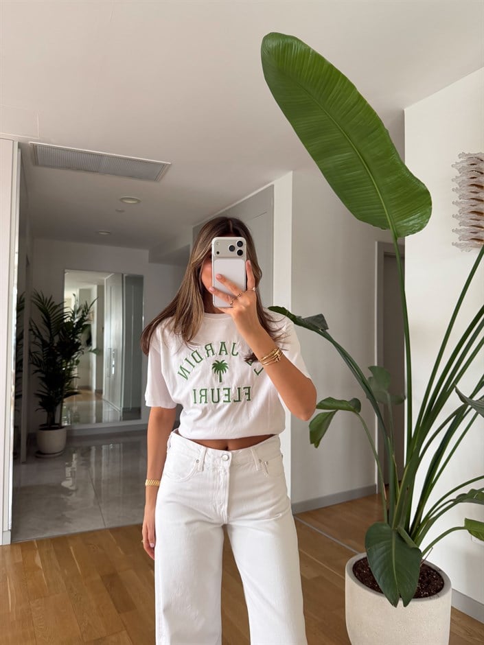 Palmiye T-shirt - Beyaz