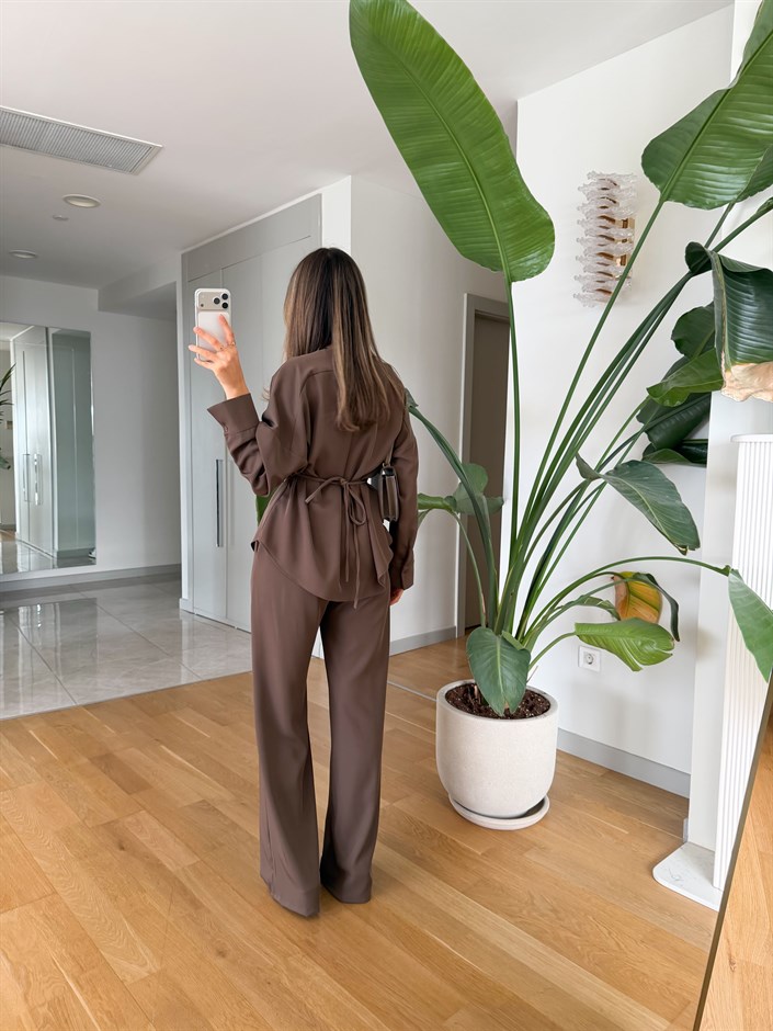 Perla Gold Tokalı Takım - Kahve