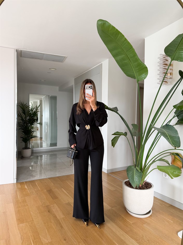 Perla Gold Tokalı Takım - Siyah 