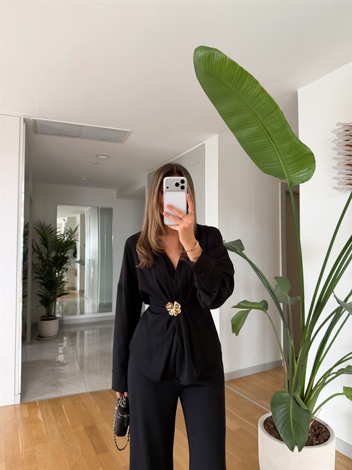 Perla Gold Tokalı Takım - Siyah 