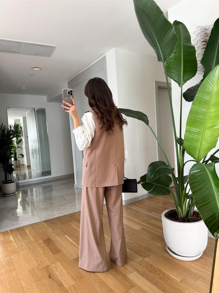 Perry Yelekli Pantolon Takım- Camel