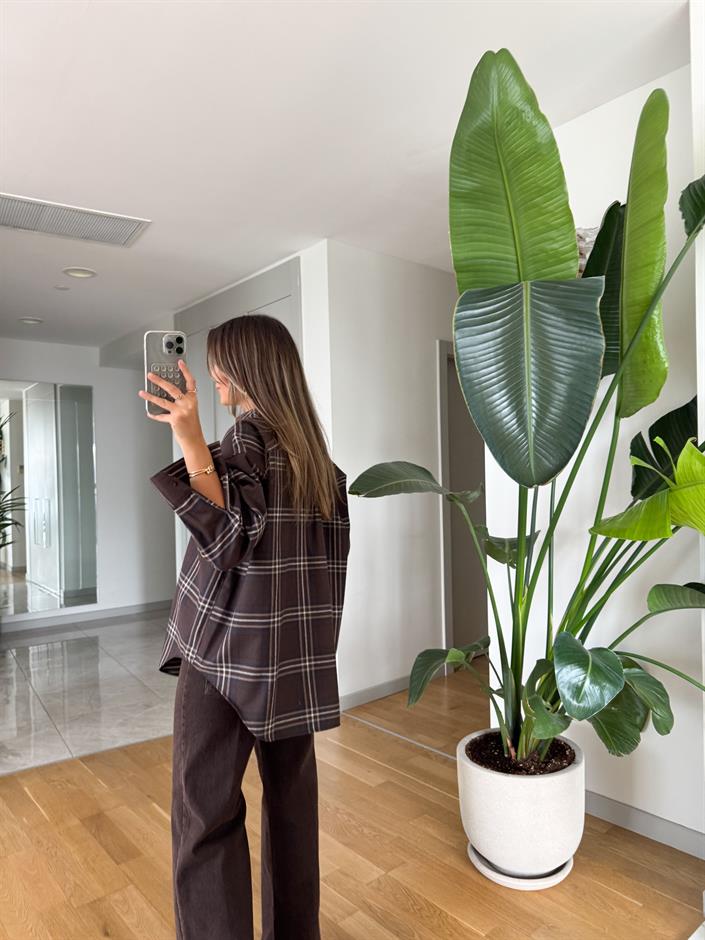 Pixi Ekoseli Kahve Gömlek 