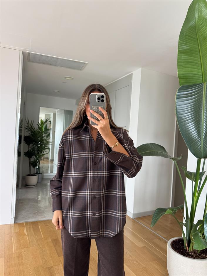 Pixi Ekoseli Kahve Gömlek 