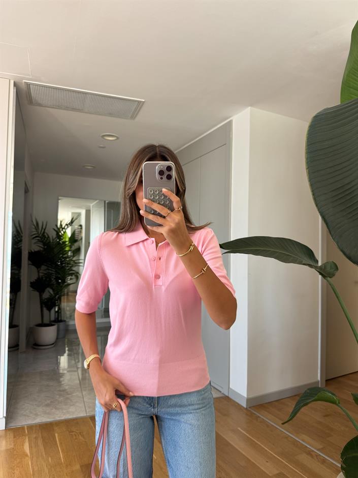 Polo Yaka Pembe Triko 
