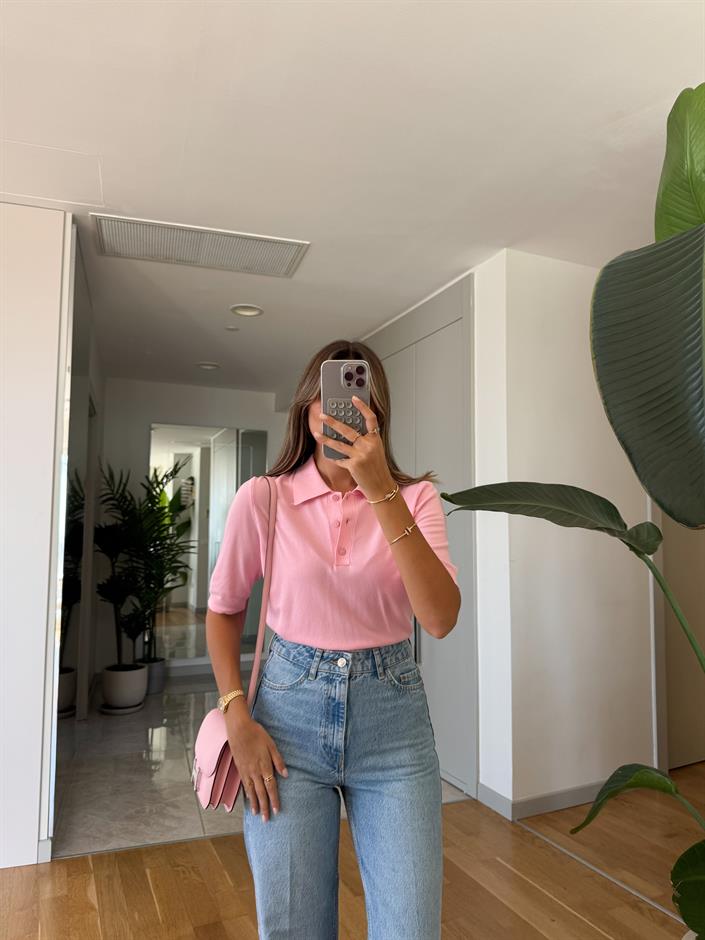 Polo Yaka Pembe Triko 