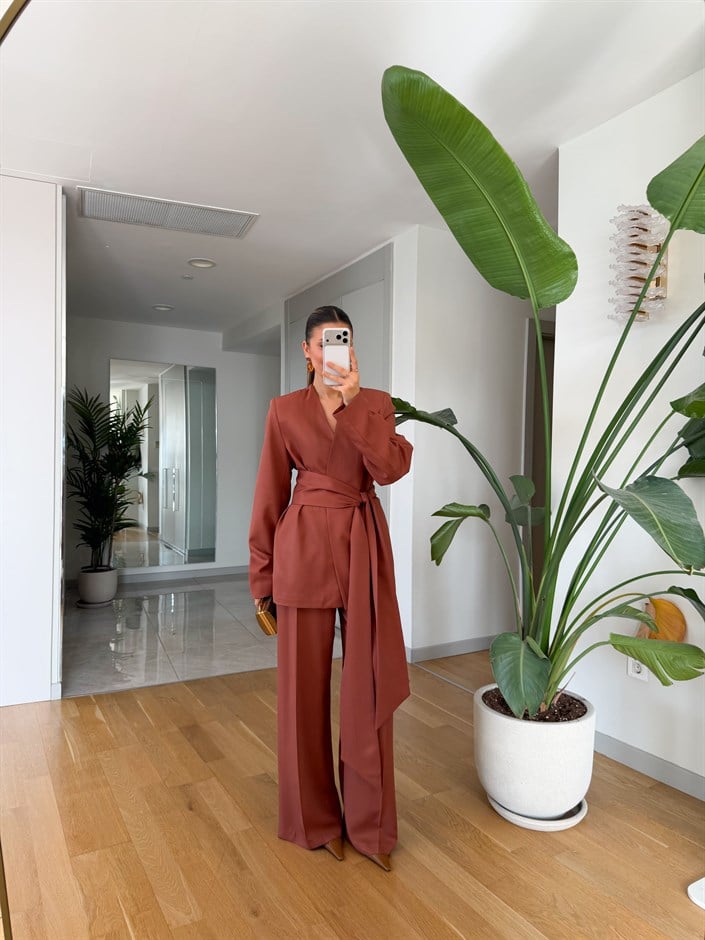 Williams Şal Detaylı Ceket - Tarçın