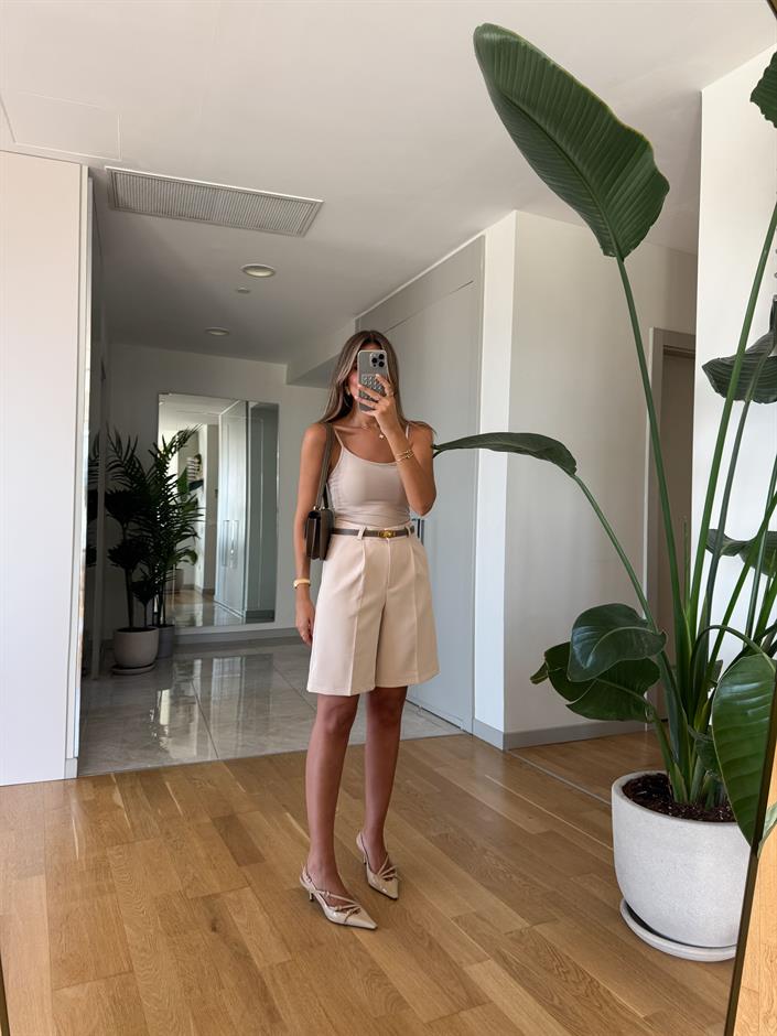 Pucca Şehir Boy Şort - Bej