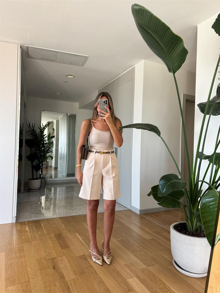 Pucca Şehir Boy Şort - Bej