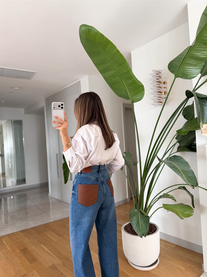 Punch Poplin Gömlek - Beyaz