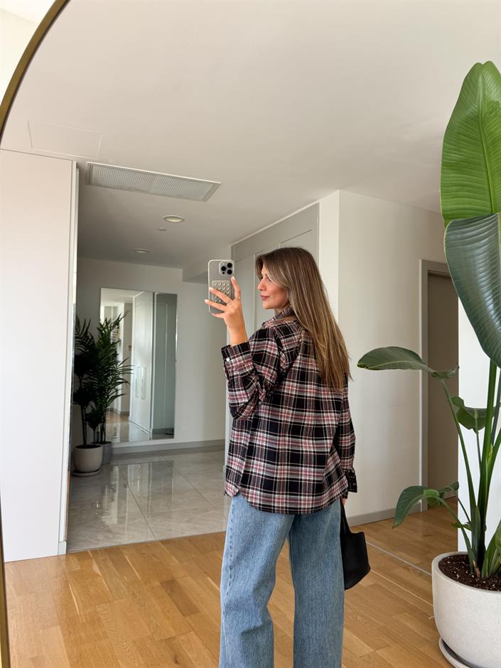 QS Ekoseli Gömlek - Siyah