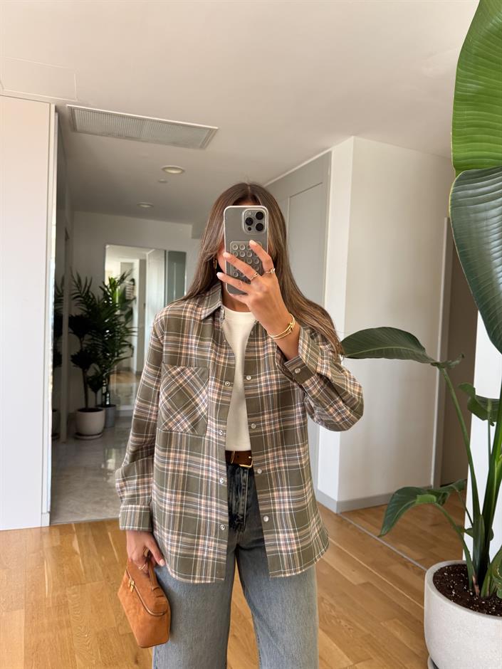 QS Ekoseli Gömlek - Yeşil