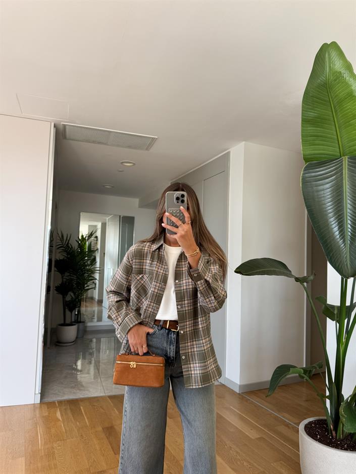 QS Ekoseli Gömlek - Yeşil