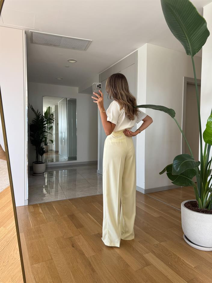 Qu Palazzo Pantolon - Sarı