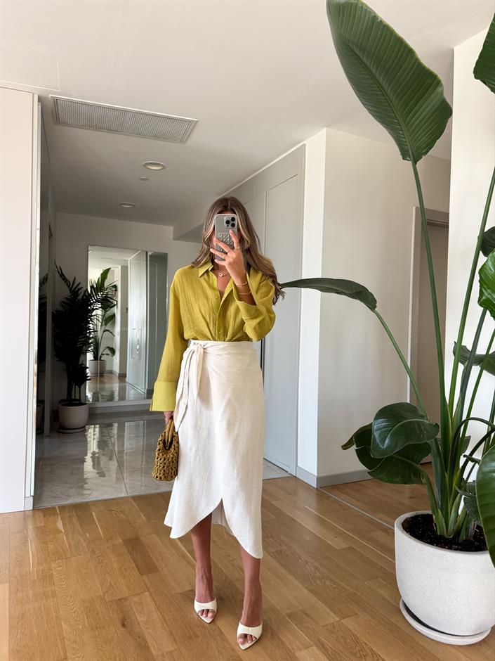 Qu Pareo Etek - Natural