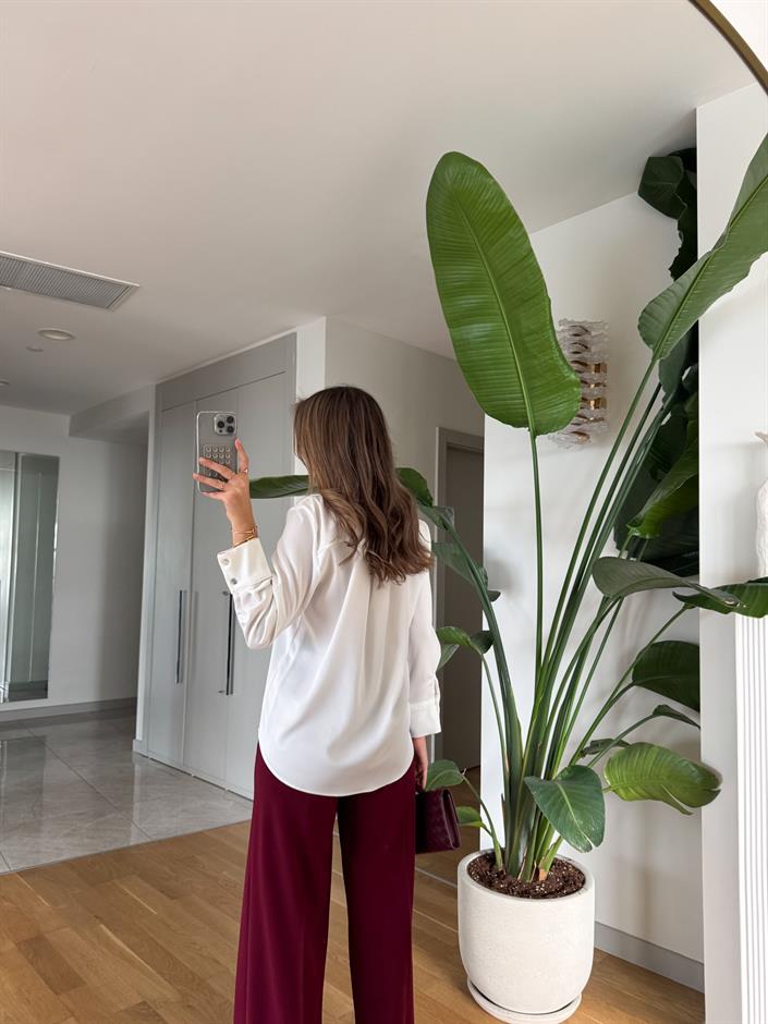 Regina Saten Gömlek - Ekru