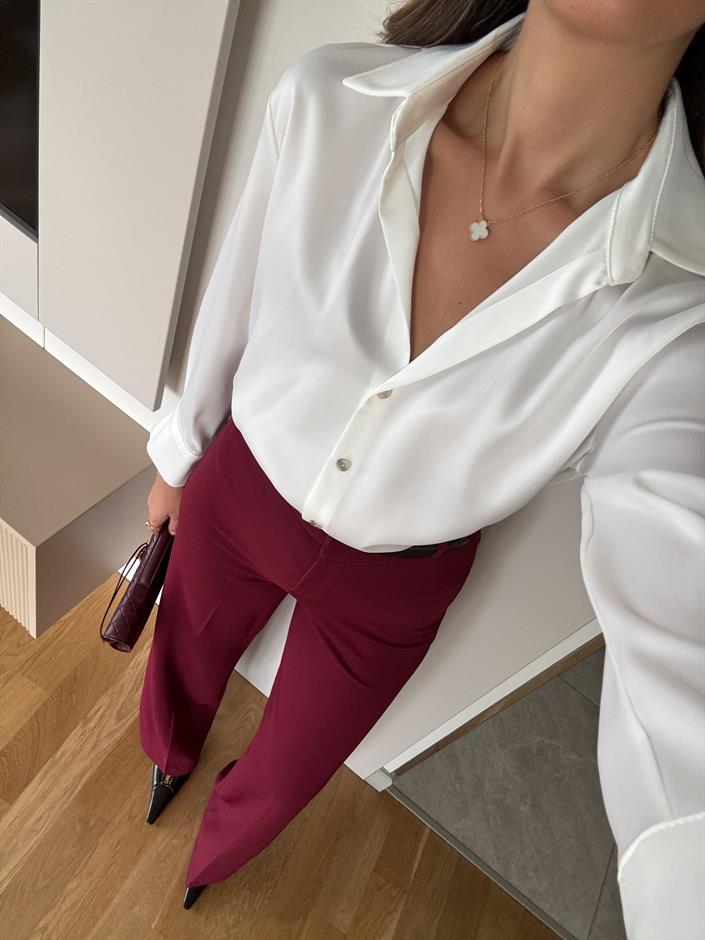 Regina Saten Gömlek - Ekru