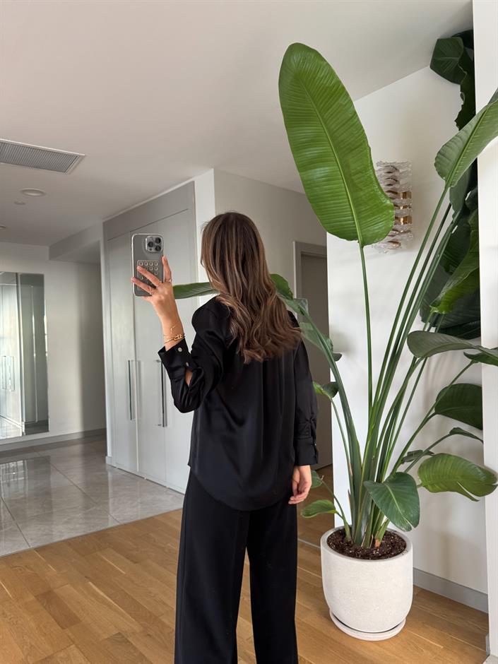 Regina Saten Gömlek - Siyah