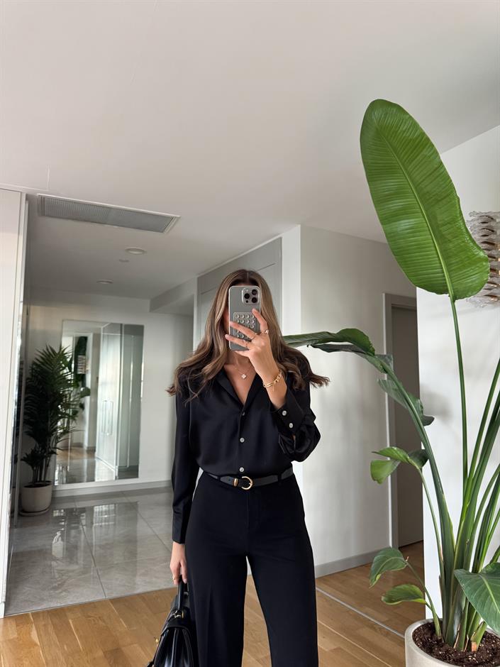 Regina Saten Gömlek - Siyah