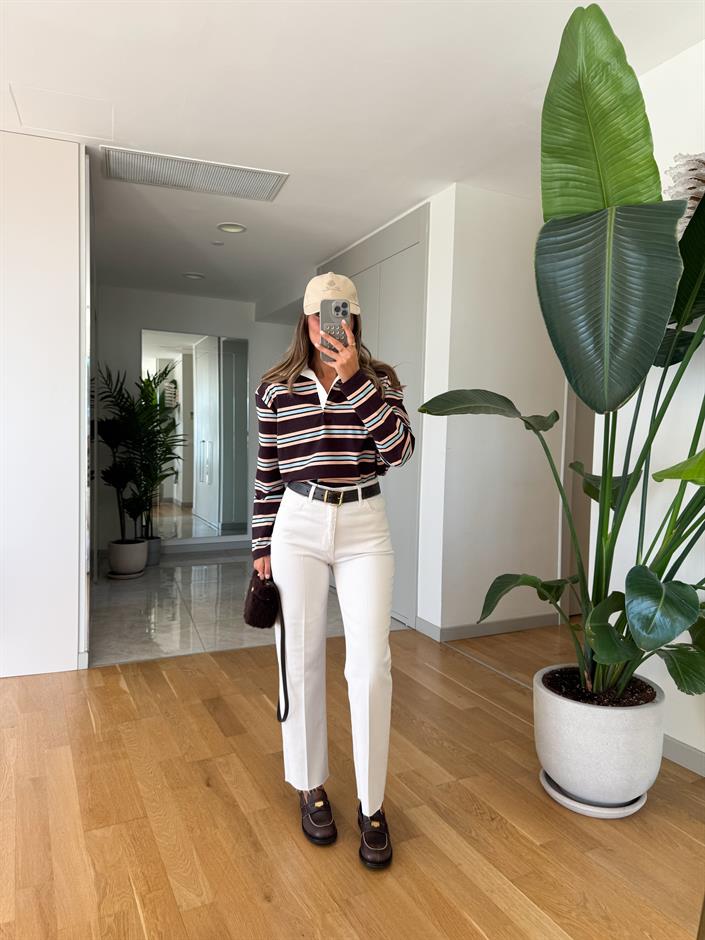 Reina Straight Kesim Jean - Beyaz