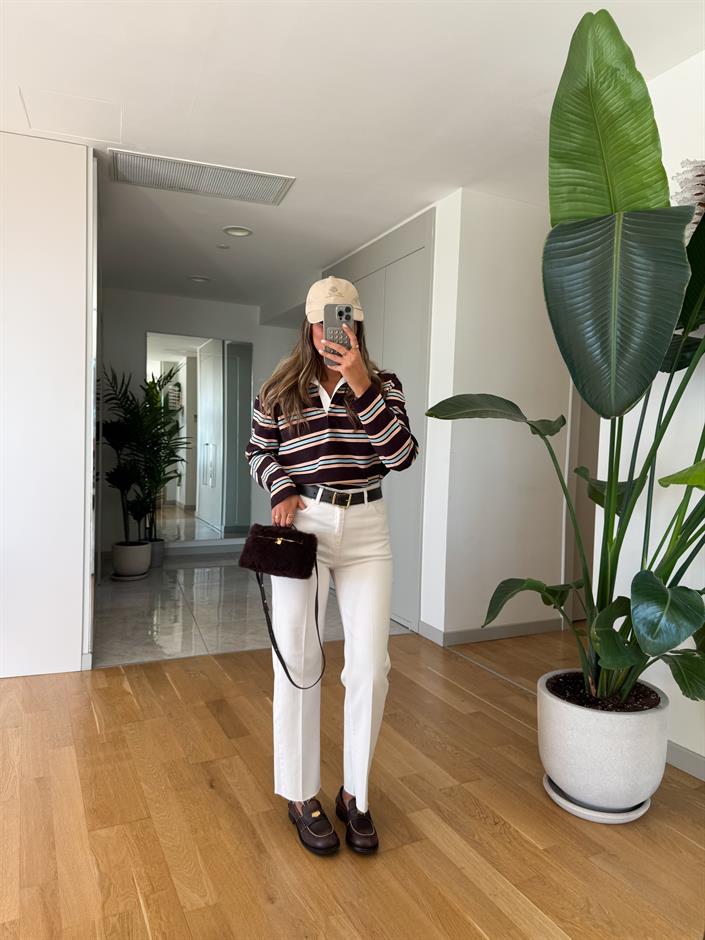 Reina Straight Kesim Jean - Beyaz