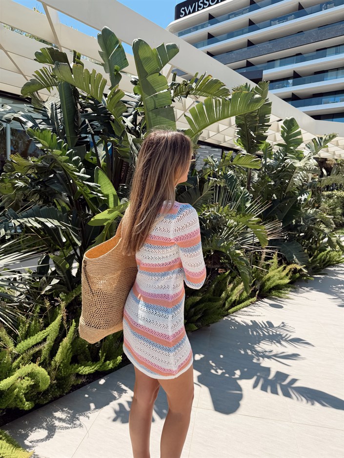 Renkli Çizgili Beachwear 