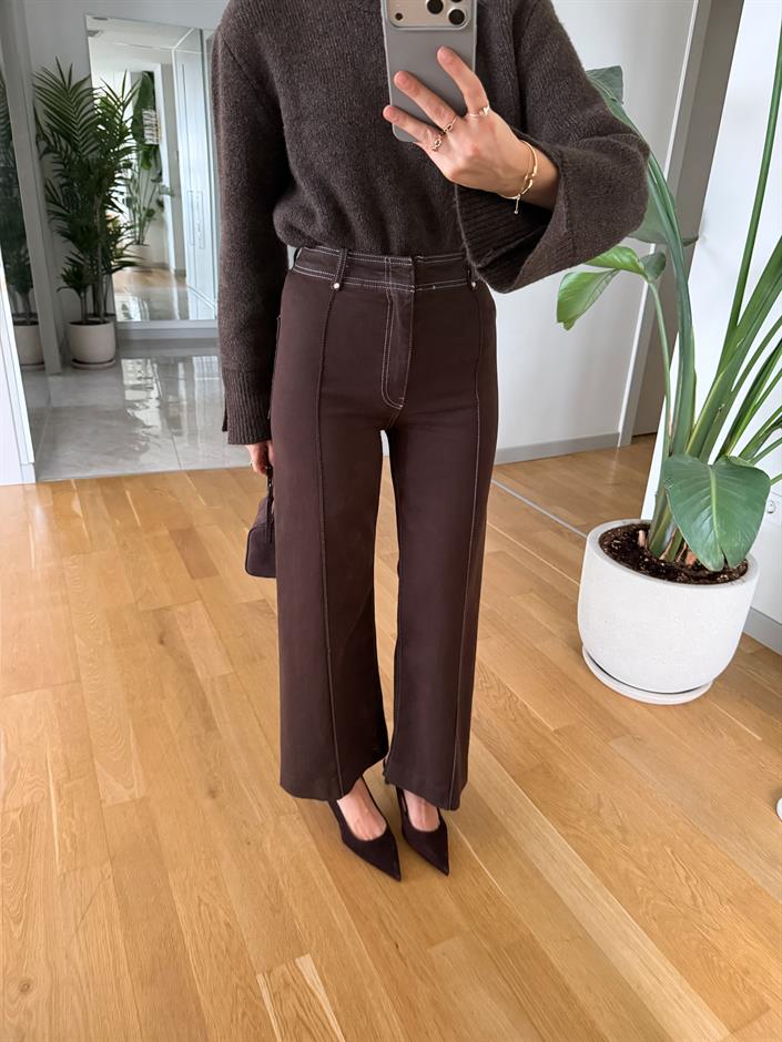 Reynard Dikişli Pantolon - Kahve