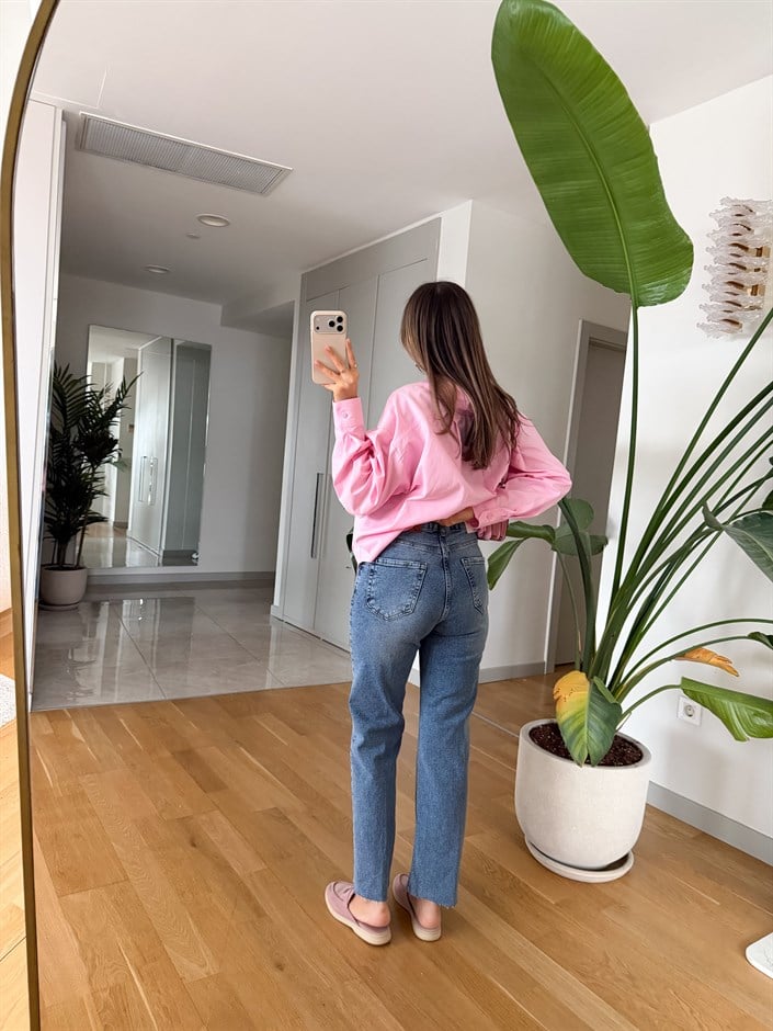 Rita Kesik Paça Straight Jean - Mavi 